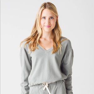 Monrow Shirred Sleeve Sweatshirt